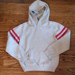 Janie and Jack Gray Sweater Hoodie with Red Accents